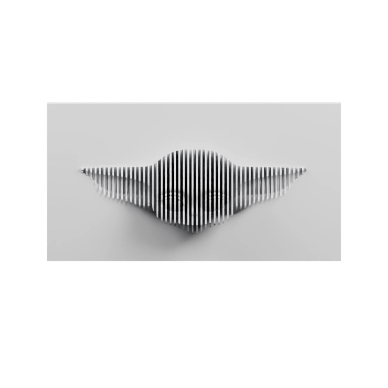 Симметричная форма с узором, напоминающая крылья или волны