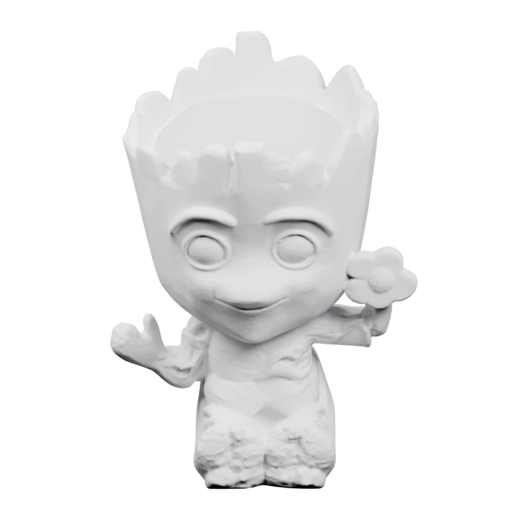 Маленькая фигурка с округлой головой и руками, стоящая на основании