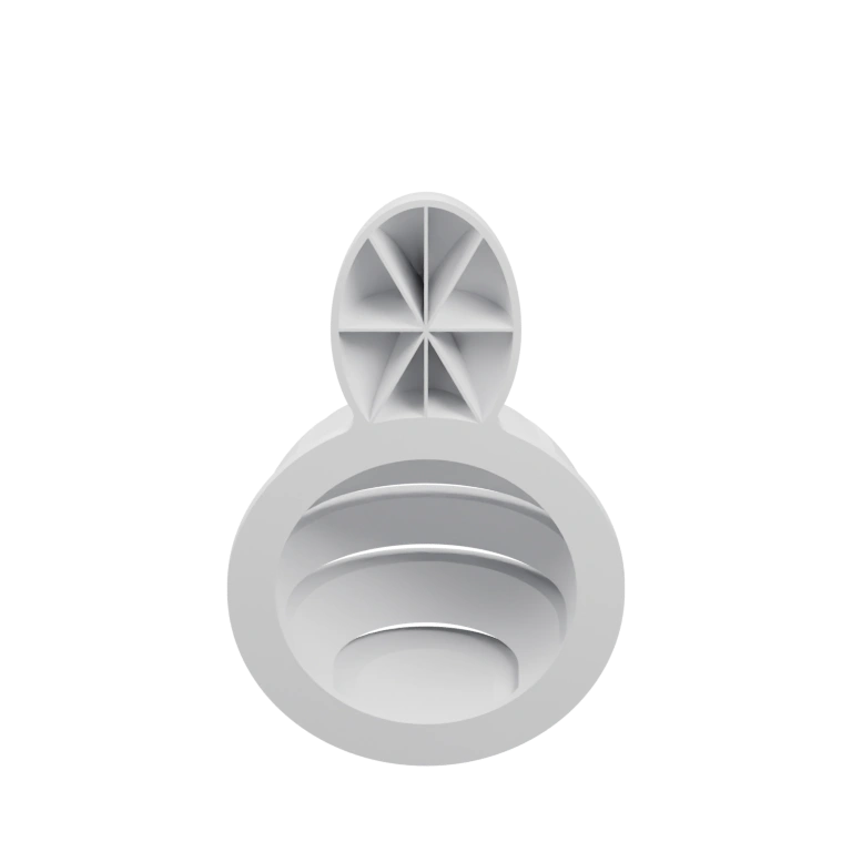 Форма напоминает яйцо с рифленой частью и отверстием сверху