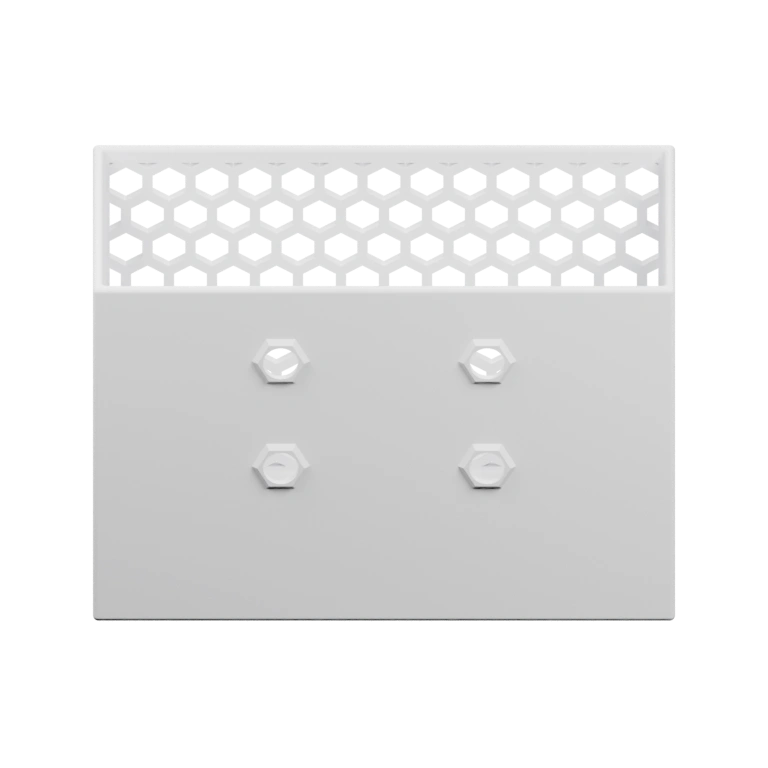 Устройство с верхней решеткой и нижней сотами, с отверстиями и креплениями