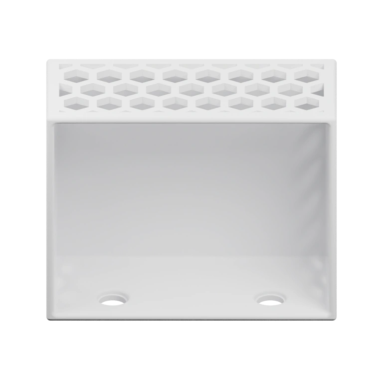 Верхняя часть с отверстиями, нижняя — гладкая, с двумя отверстиями