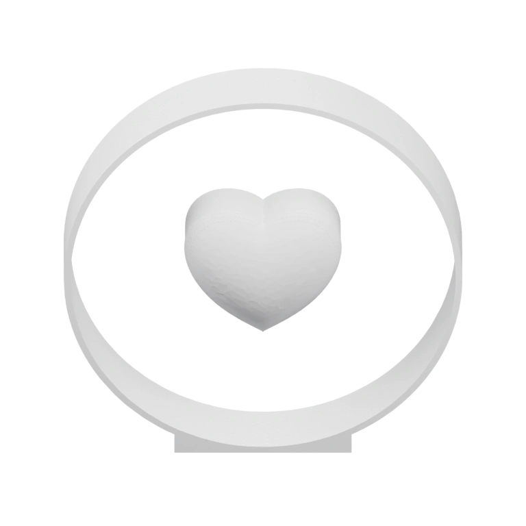 Два круглых элемента с сердечками внутри, поддерживаемые вертикальными частями