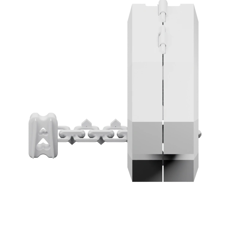 Форма с гранями, цепочка и застёжка, угловые элементы