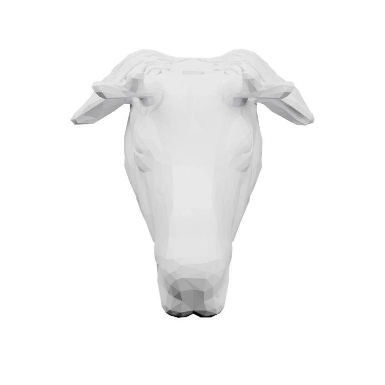 Стильная голова с рогами и ушами, украшенная геометрическими деталями