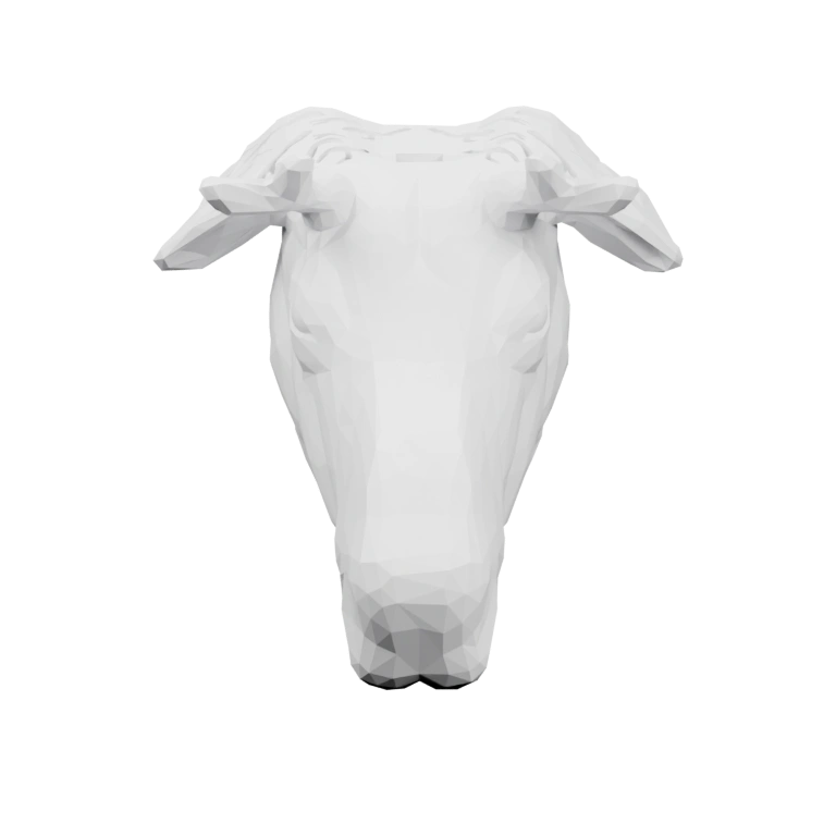 Голова оленя с рогами, с отверстиями для крепления, в стиле минимализма