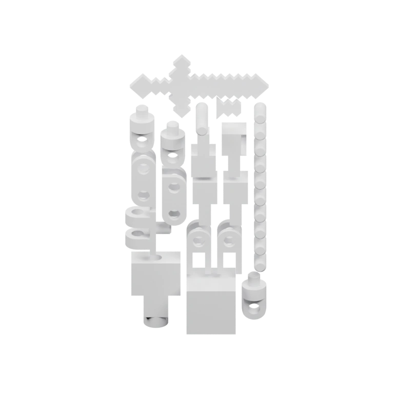 Сложная конструкция с отверстиями и выступами для фиксации экрана