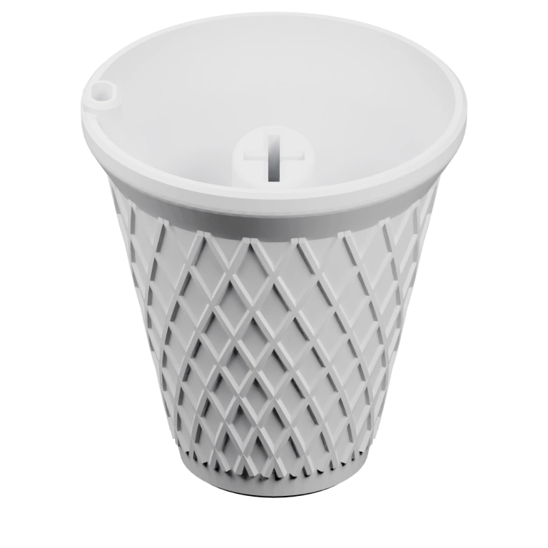 Круглый, с решёткой и отверстием вверху