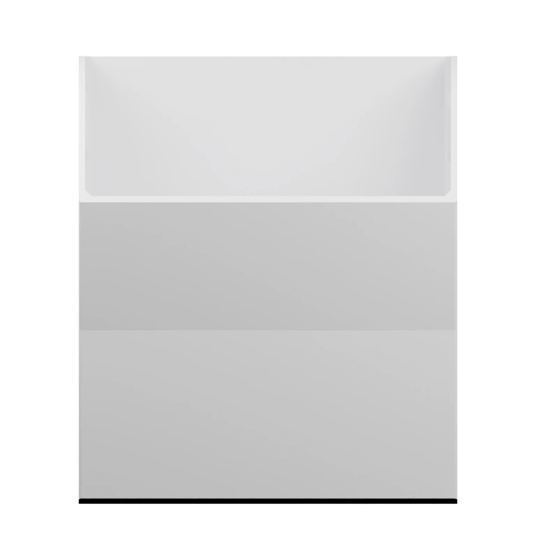 Имеет верхнюю часть и нижнюю с отверстием и кнопкой