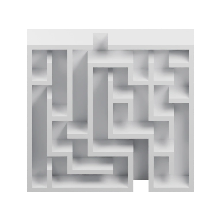 Сложная геометрическая форма с внутренними проходами и выступами