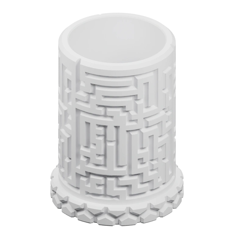 Цилиндрическая форма с внутренними узорами и рифленой основой