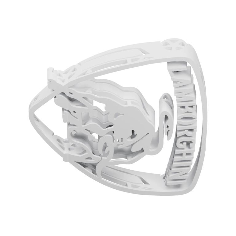 Сложная форма с вырезами и надписью