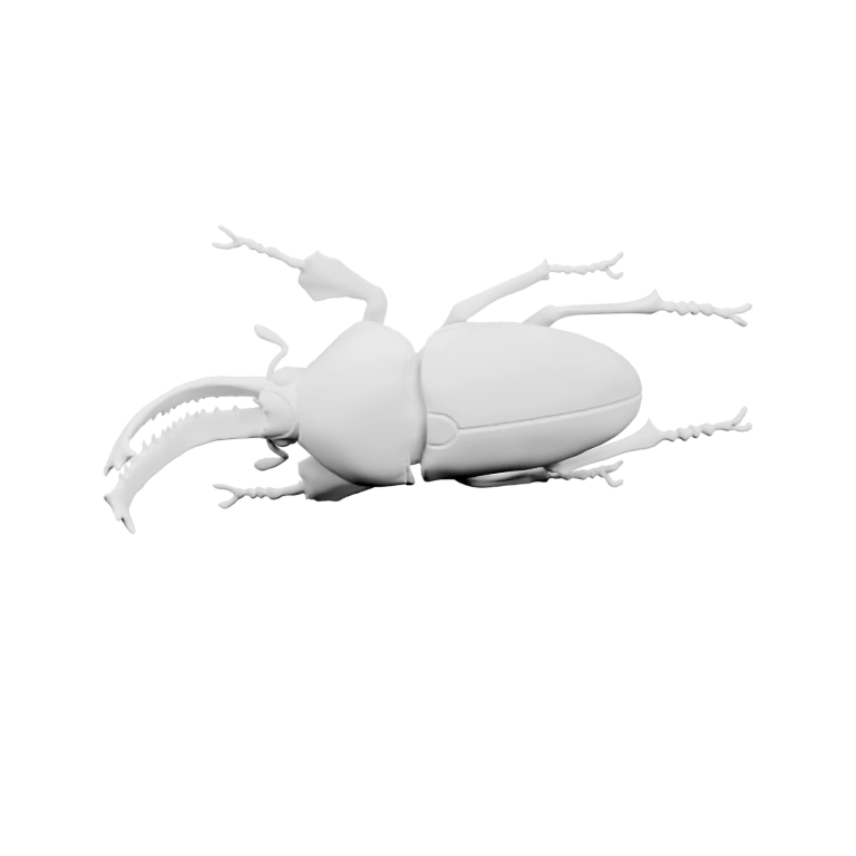 Симметричное тело с вытянутыми ногами и рогами