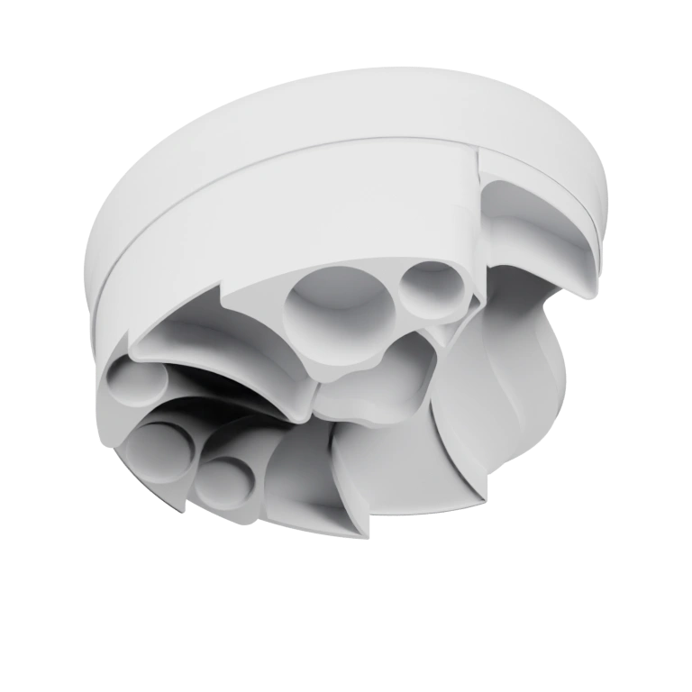 Имеет гладкую поверхность и внутренние отверстия