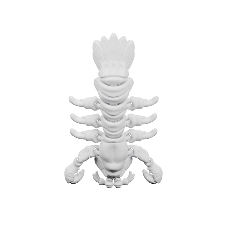 Узкая форма с рядами чешуек и выступами по бокам