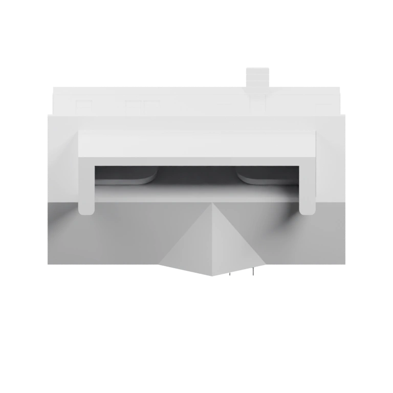 Прямоугольный корпус с отверстиями и выступами для крепления