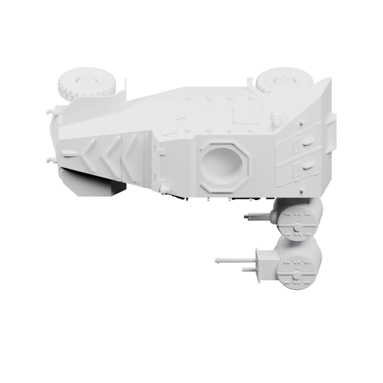 Узкий корпус с колёсами и подъёмником для перевозки тяжёлых предметов