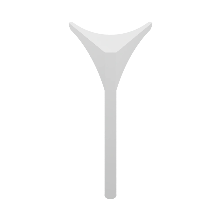 Узкая вертикальная часть с креплением и нижней опорой