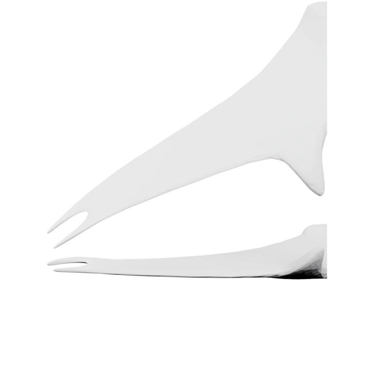 Симметричные элементы с острыми концами и изогнутыми формами