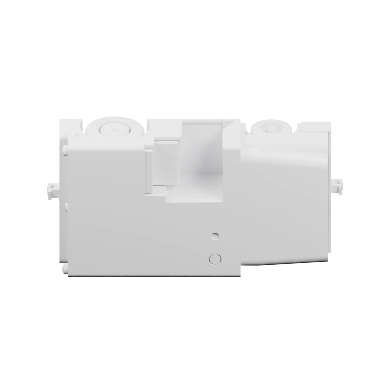 Имеет прямоугольную форму с отверстиями и винтовыми элементами