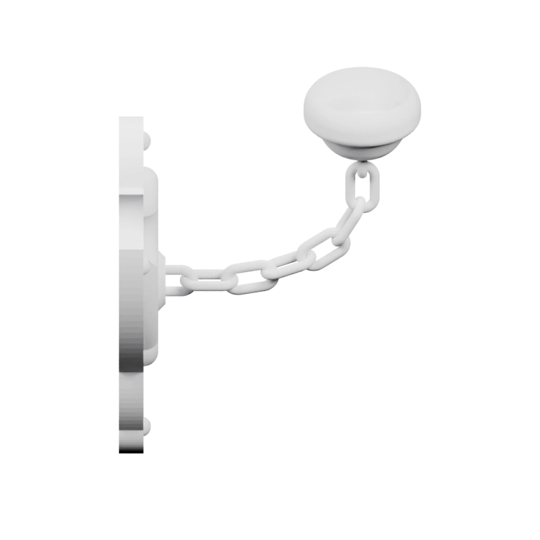Имеет две части, соединённые цепью, с круглыми элементами на концах