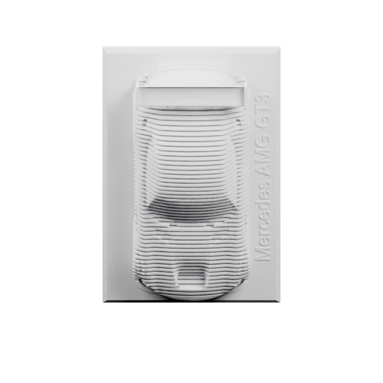 Вытянутые буквы с рифленой поверхностью и креплением сверху