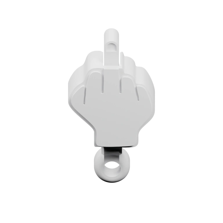 Фигурка в форме среднего пальца с кольцом для крепления