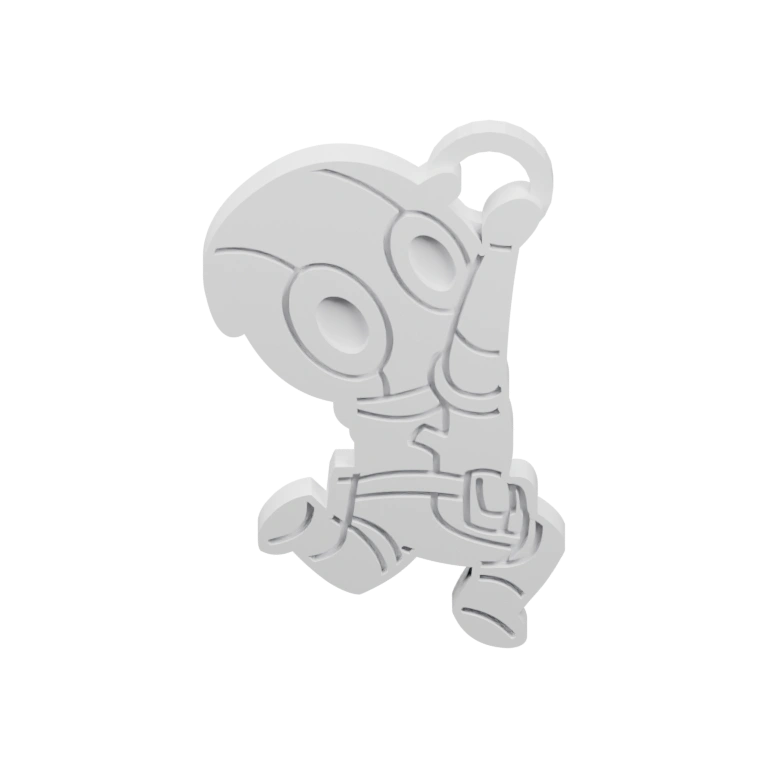 Фигурка с выразительными глазами и детализированными линиями на теле