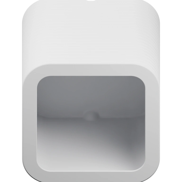 Имеет верхнюю часть с отверстием и нижнюю с ребрами