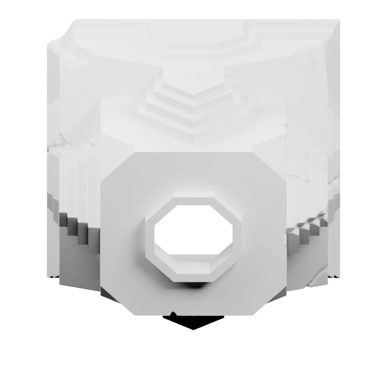 Скульптурная основа с геометрическими узорами и центральным отверстием