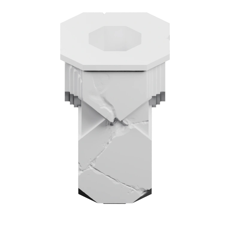 Вертикальный цилиндрический элемент с гранями и трещинами