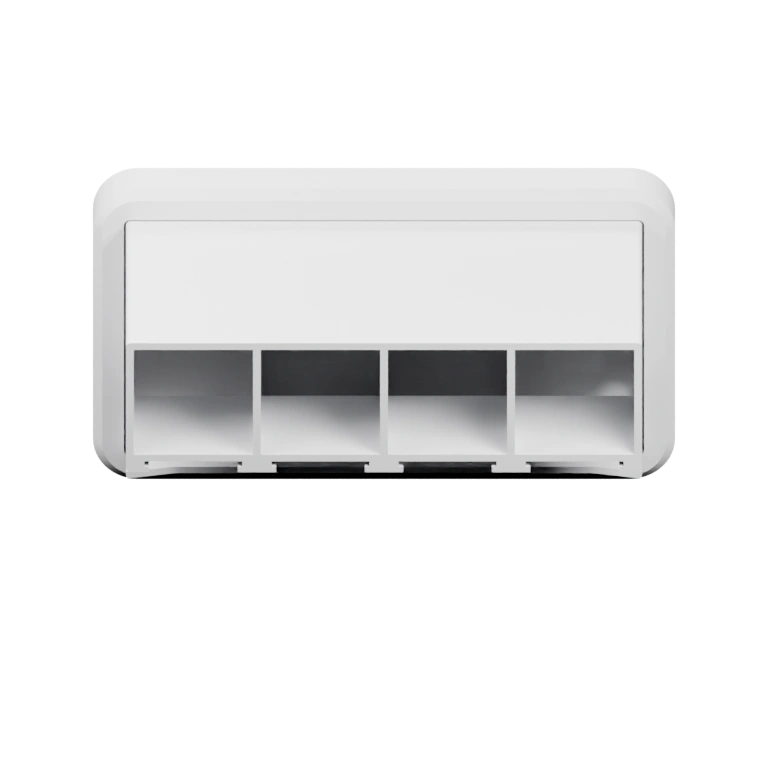 Прямоугольный корпус с отверстиями и выступами для установки и фиксации