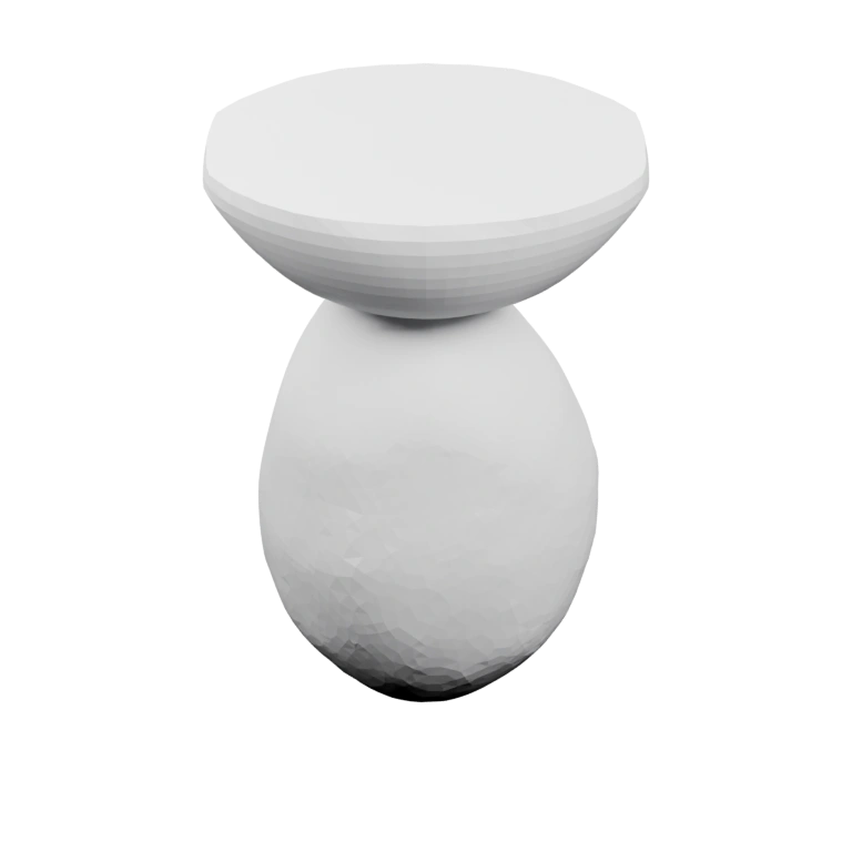 Округлая форма с выраженным лицом и подставкой