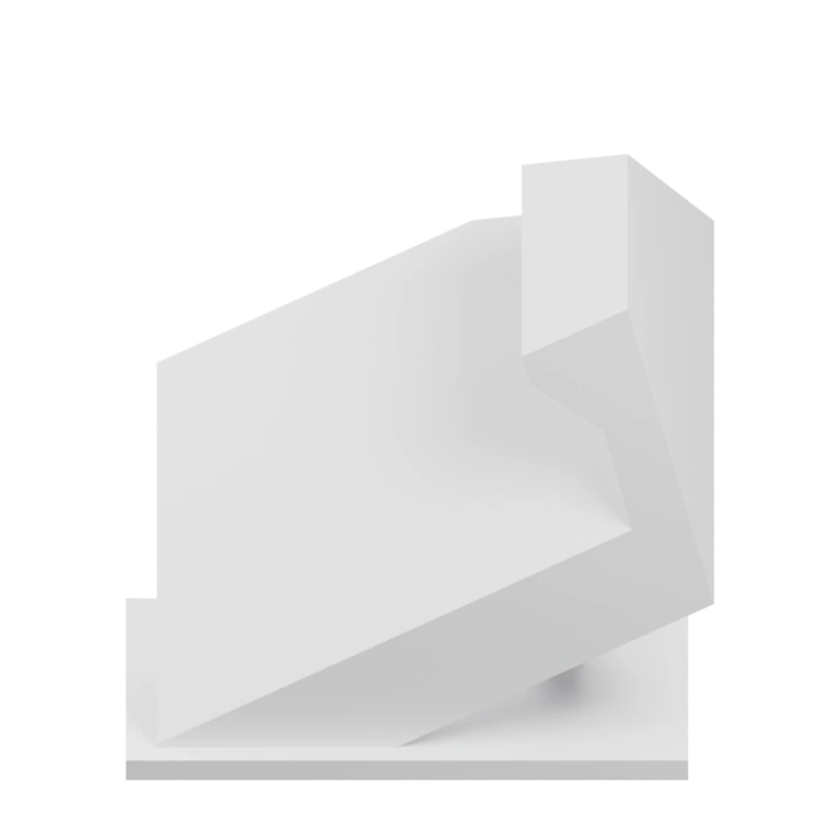 Узкая прямоугольная форма с внутренним отверстием и выступом