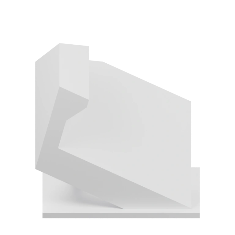 Угловая конструкция с наклонной поверхностью и опорами