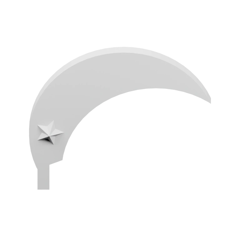 Изогнутая форма с небольшим выступом и звездой