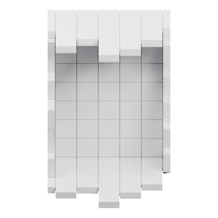 Узкая прямоугольная конструкция с выемкой и заостренными краями