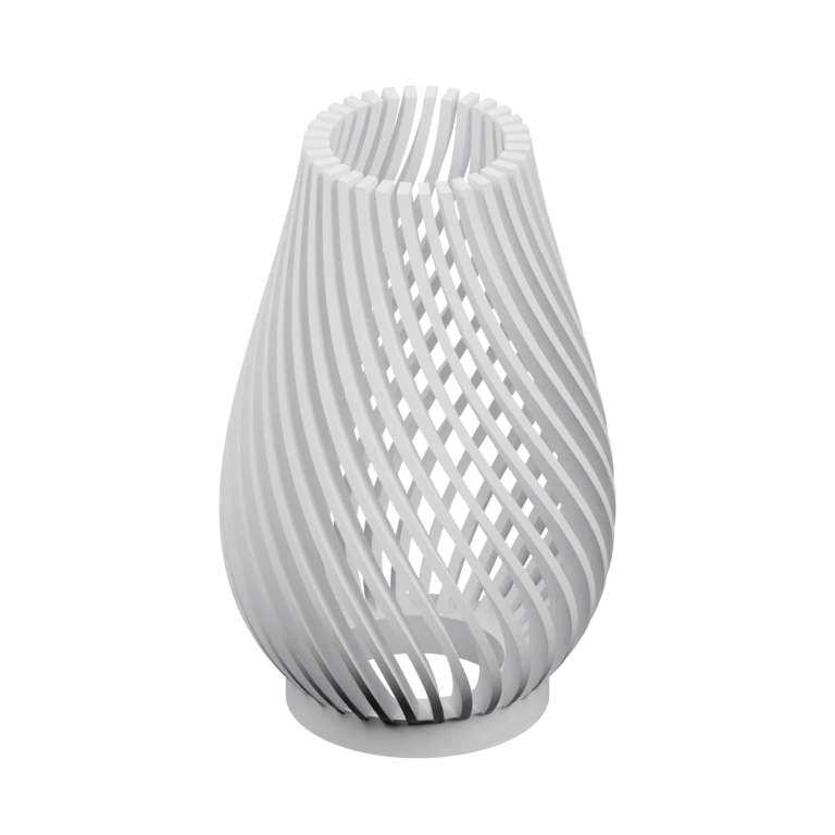 Сложная форма с плавными лепестками, центральная часть с отверстием