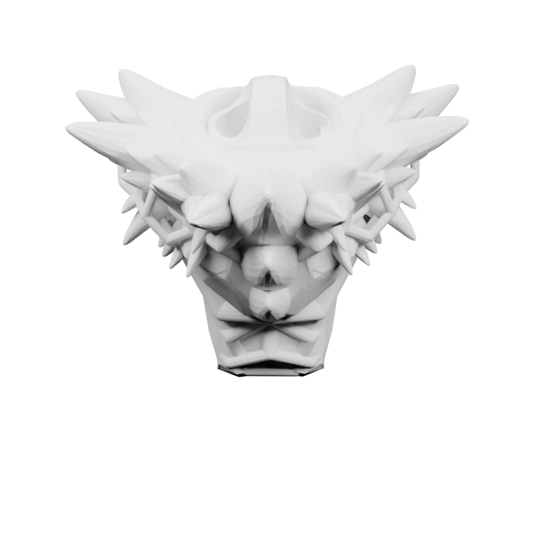 Сложная форма с острыми выступами и угловатыми деталями