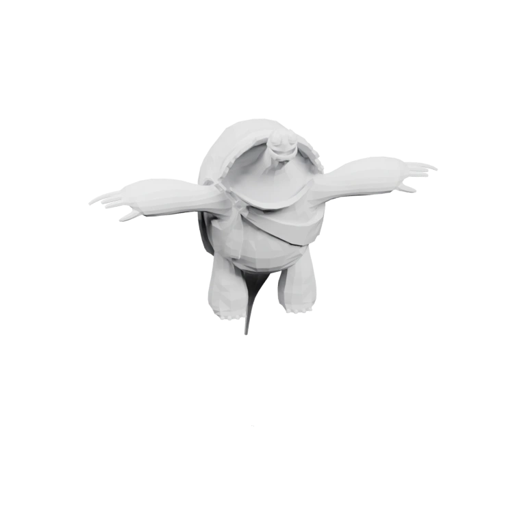 С открытым панцирем и вытянутыми лапами