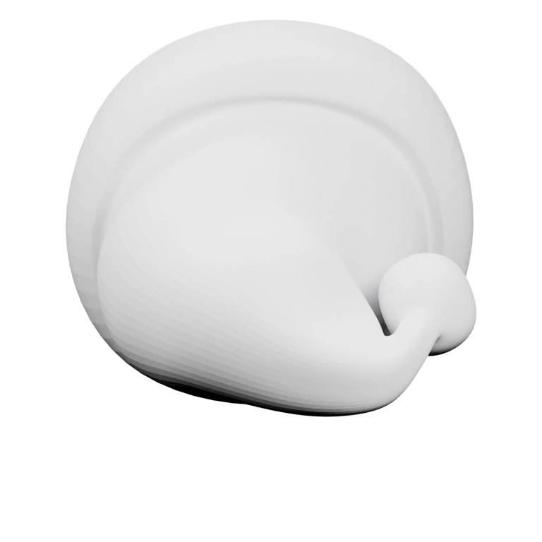 Форма с характерным отворотом и небольшим шариком на конце