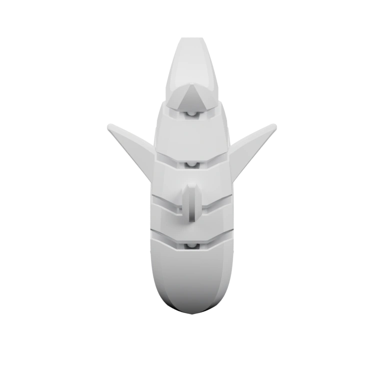 Симметричная форма с плавниками и шипами на хвосте