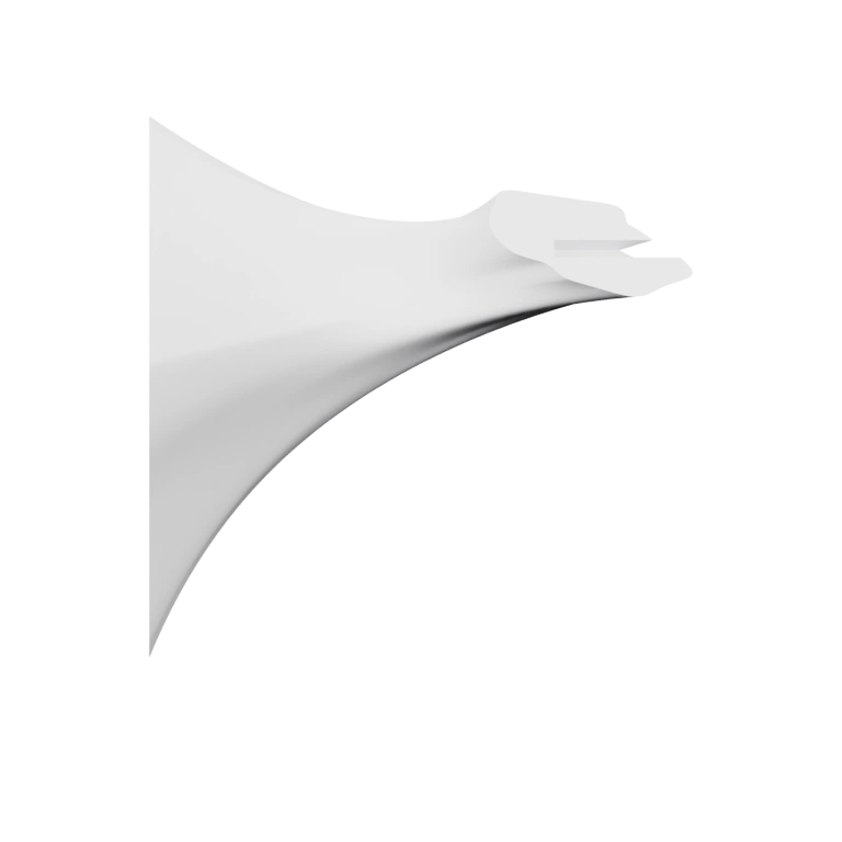 Плавные линии, изогнутые формы, поддержка ткани, с открытыми краями