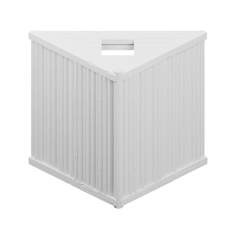 Прямоугольная конструкция с треугольной крышей и отверстием вверху