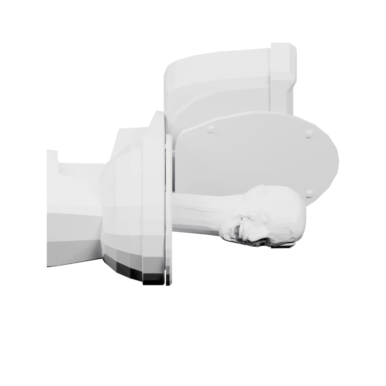 Голова человека выглядывает из отверстия, как будто в кабинете