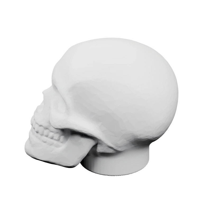 Упрощённая форма черепа с открытыми глазницами и зубами