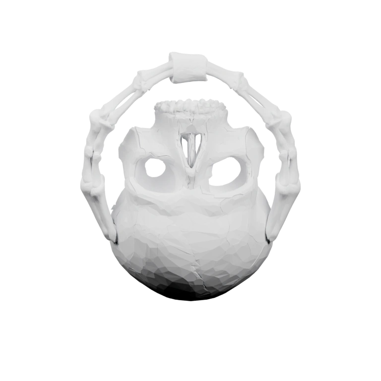 С костяными ушами и отверстиями для глаз