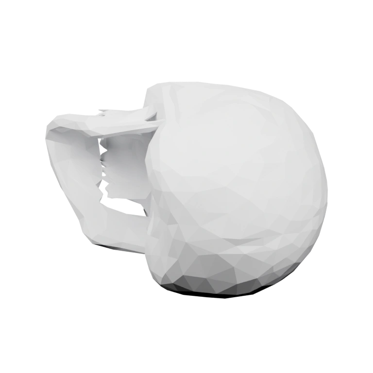 Геометрическая форма с выразительными чертами лица и зубами