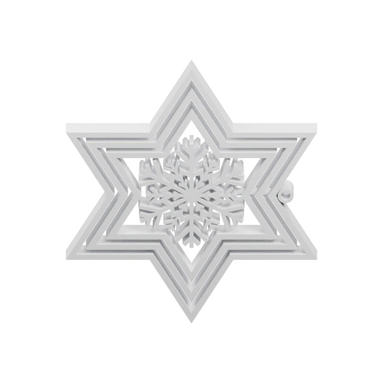 Снежинка в форме звезды с узорами внутри