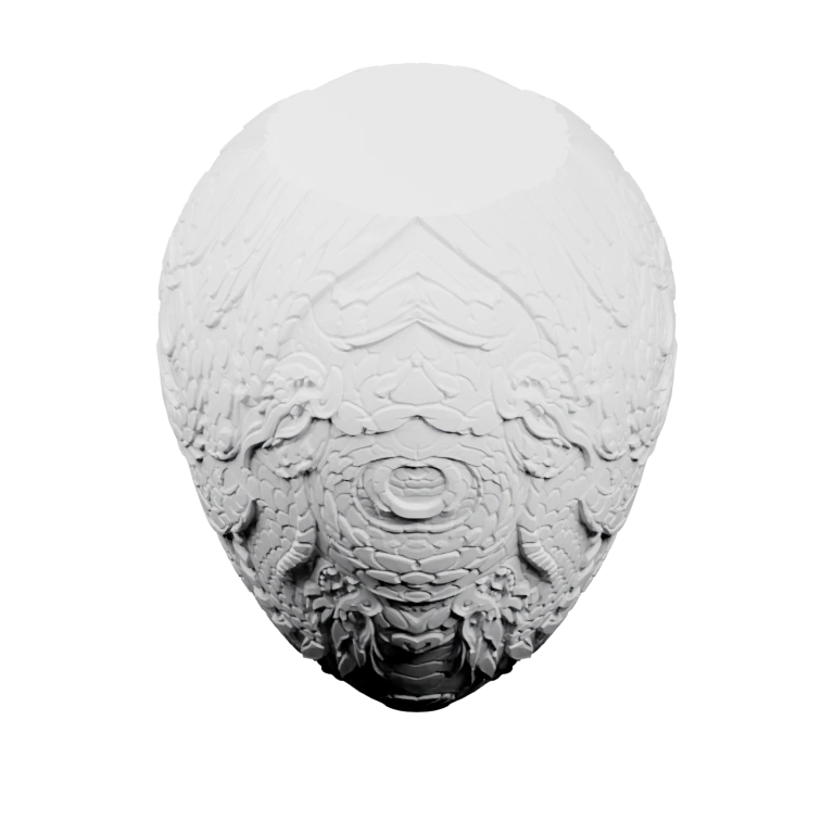 Гладкая поверхность с рельефным узором, симметрично оформленная форма