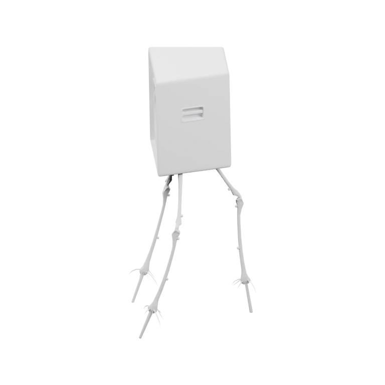 Имеет верхнюю часть и четыре ноги, подобно спайдеру